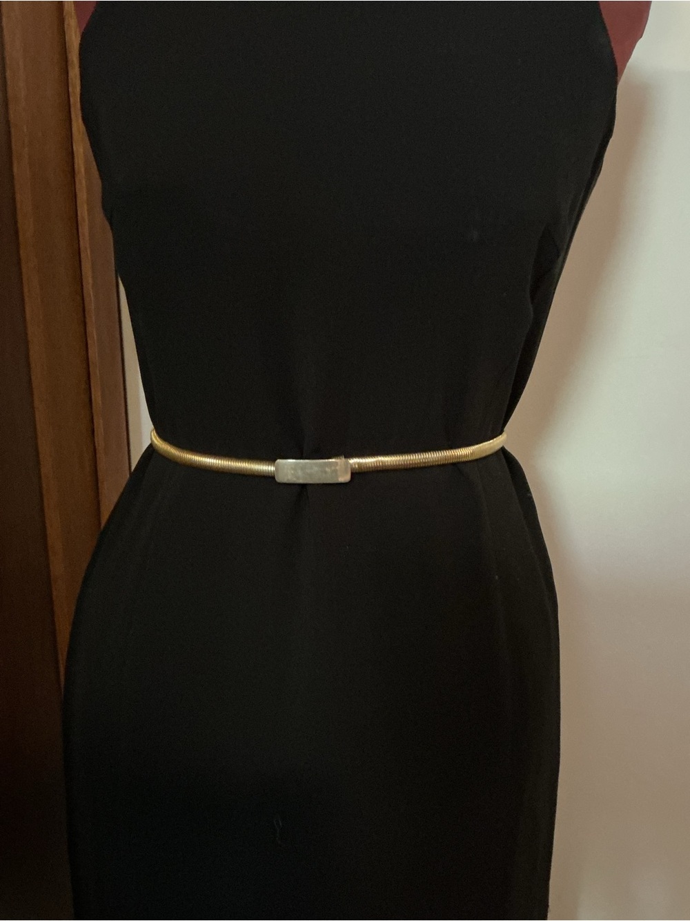 vintage gold-tone stretch snake chain belt - Picture 1 of 9